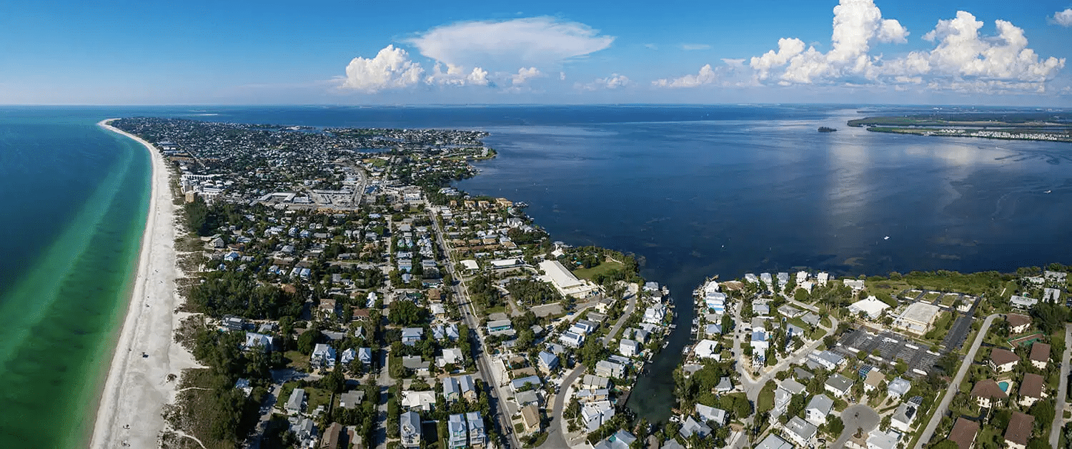 ariel view of a peninsula