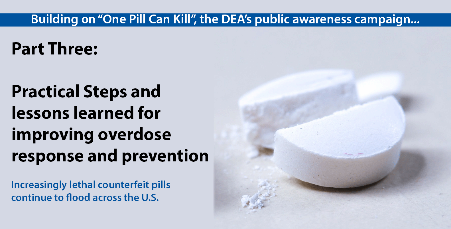 Building on one pill can kill P3 blue Overdose Response and Prevention: New Three-Part Series. Part 3.